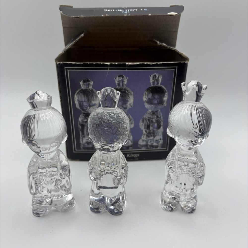 Vtg Precious Moments We Three Kings Crystal Figurines Enesco 1991 Germany